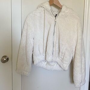 Fluffy Soft White Hoodie